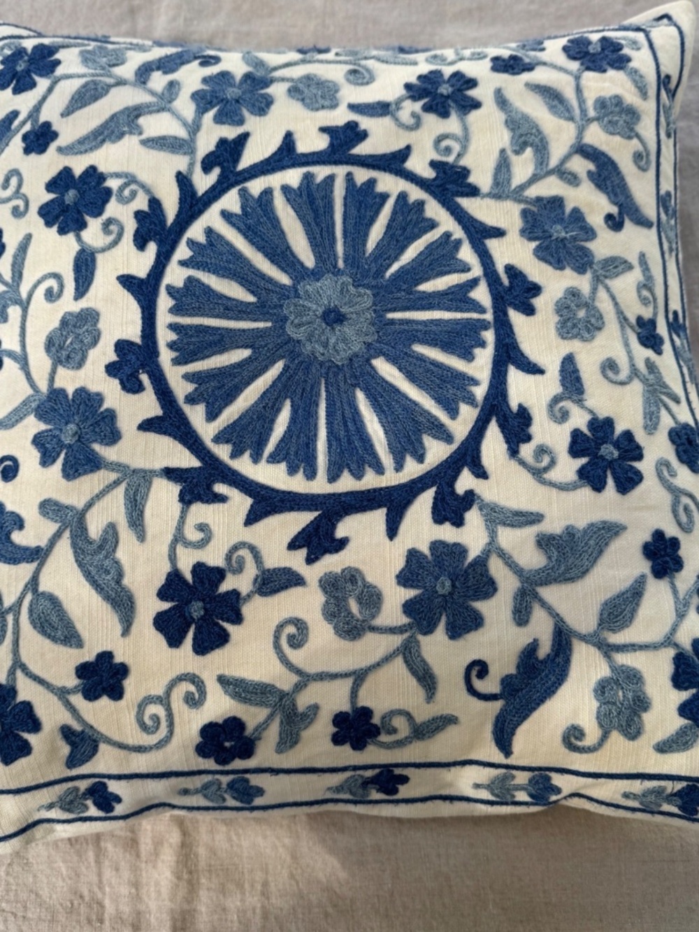 Pottery Barn THREE embroidered pillow covers RARE FIND